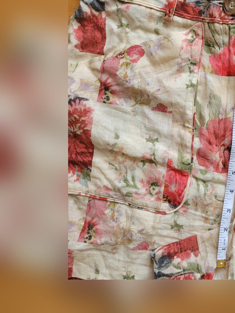 Sézane Alberello Shorts – Magda Floral Patchwork Linen – EU 44 / US 12 - Picture 8 of 11